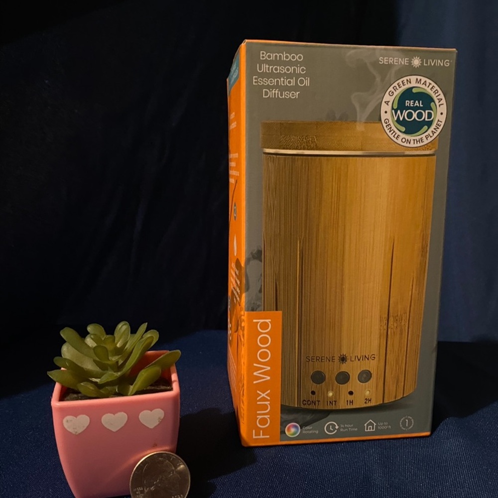 Serene Living Bamboo Ultrasonic Essential Oil Diffuser